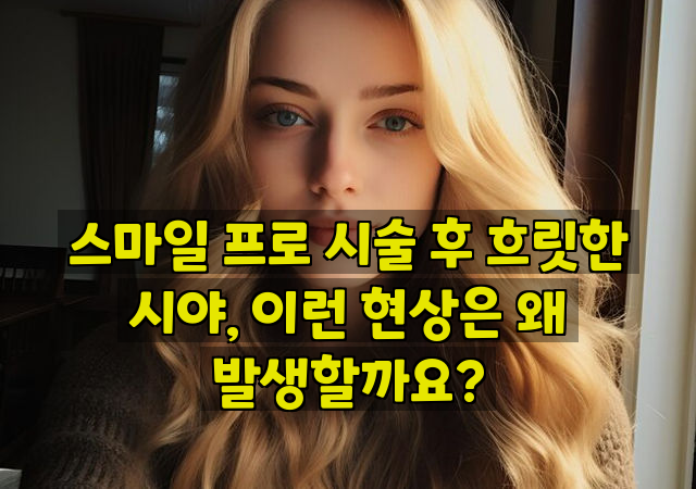 스마일 프로 시술 후 흐릿한 시야, 이런 현상은 왜 발생할까요?